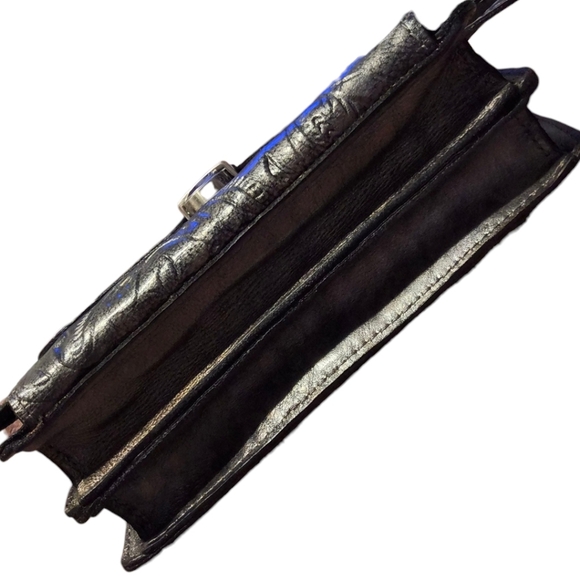 Patricia Nash Antiqued Silver Tooled Leather Crossbody Bag - Picture 11 of 16